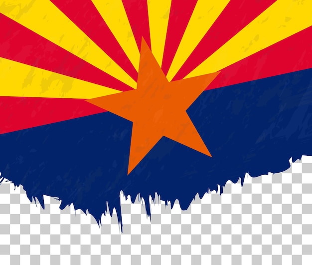 Vector la bandera grungestyle de arizona en un fondo transparente