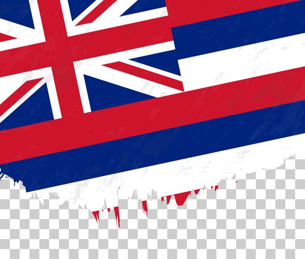 Vector la bandera grungestyle de hawai en un fondo transparente