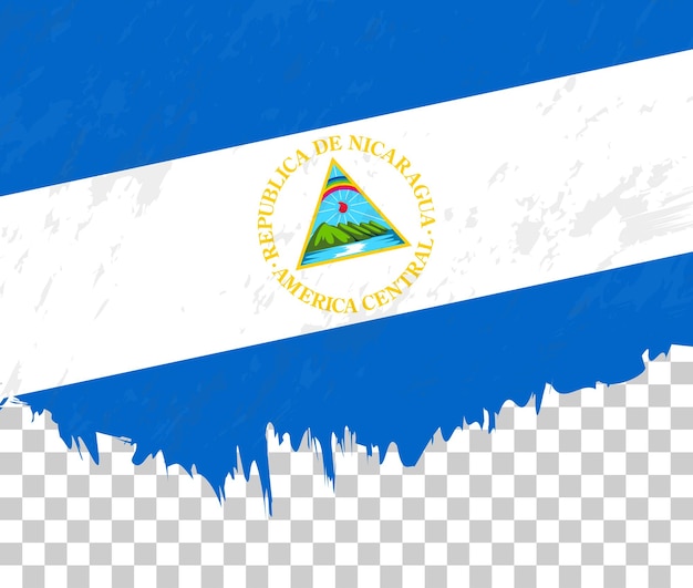 Vector la bandera grungestyle de nicaragua en un fondo transparente