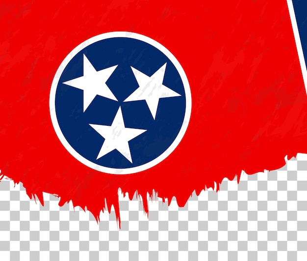 Vector la bandera grungestyle de tennessee en un fondo transparente