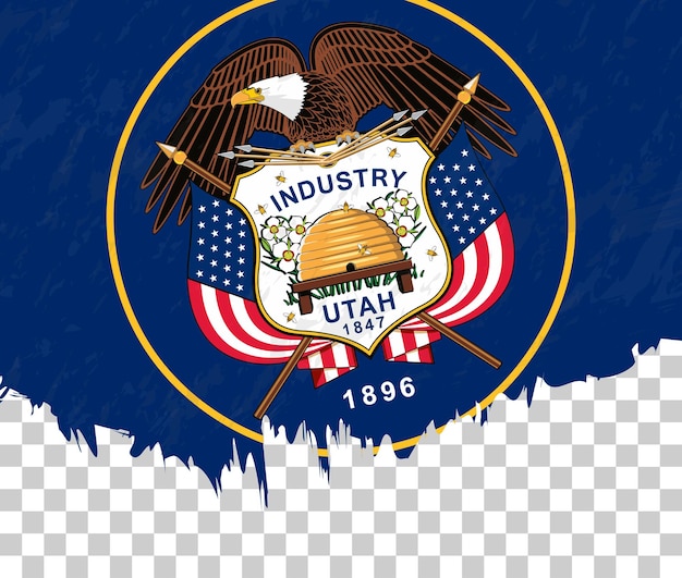 Vector la bandera grungestyle de utah en un fondo transparente