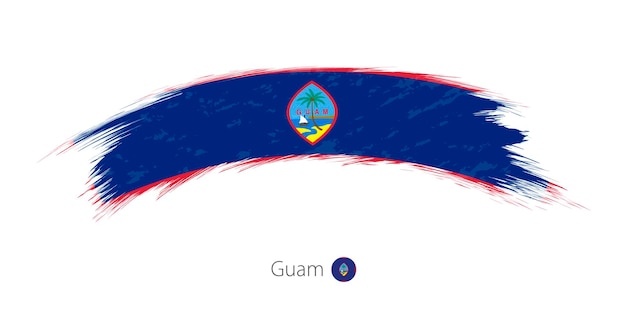 Bandera de guam en trazo de pincel grunge redondeado ilustración vectorial