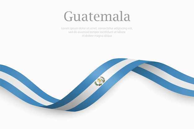 La bandera de Guatemala en la cinta de agitar