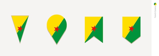 Bandera de Guayana Francesa en la ilustración de vector de diseño vertical