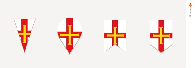Bandera de Guernsey en la ilustración de vector de diseño vertical