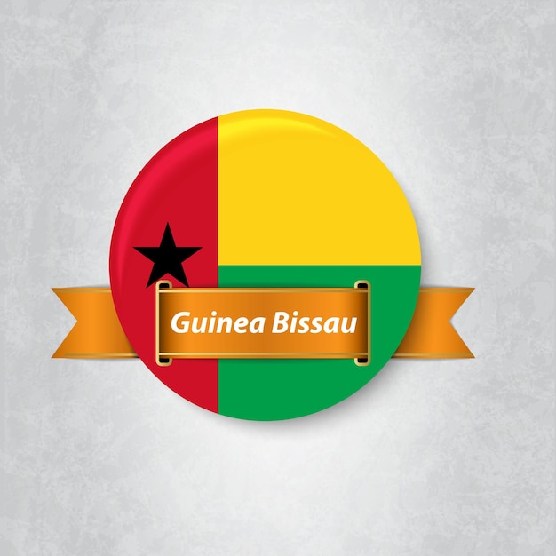 Vector bandera de guinea bissau en un círculo