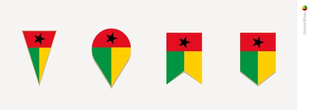 Bandera de Guinea Bissau en la ilustración de vector de diseño vertical
