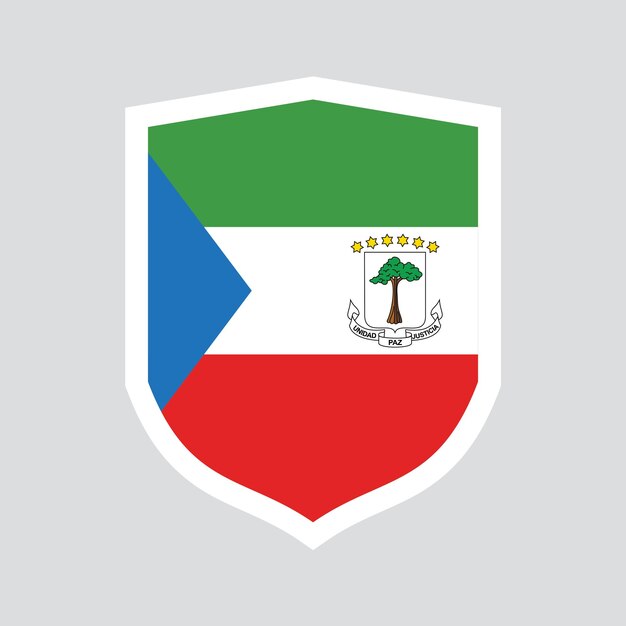 Bandera de Guinea Ecuatorial en un marco en forma de escudo