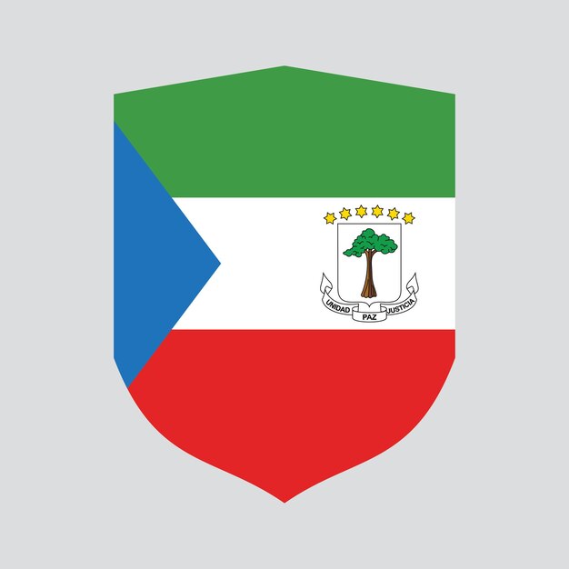 Bandera de Guinea Ecuatorial en un marco en forma de escudo