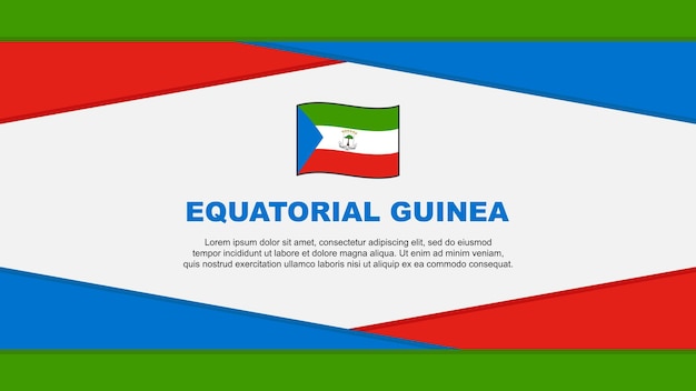 Bandera de Guinea Ecuatorial Plantilla de diseño de fondo abstracto Bandera del Día de la Independencia de Guinea Ecuatorial Ilustración vectorial de dibujos animados Vector de Guinea Ecuatorial