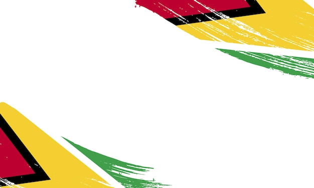 Bandera de Guyana con efecto de pincel Grunge pincel acuarela bandera de pintura en acuarela