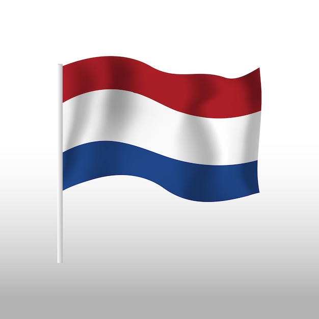 Vector bandera de holanda ondeando