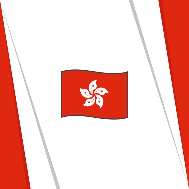 Bandera de Hong Kong Plantilla de diseño de fondo abstracto Banner del Día de la Independencia de Hong Kong Publicación en redes sociales Bandera de Hong Kong