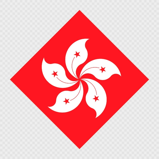 La bandera de Hong Kong con rombo Ilustración vectorial