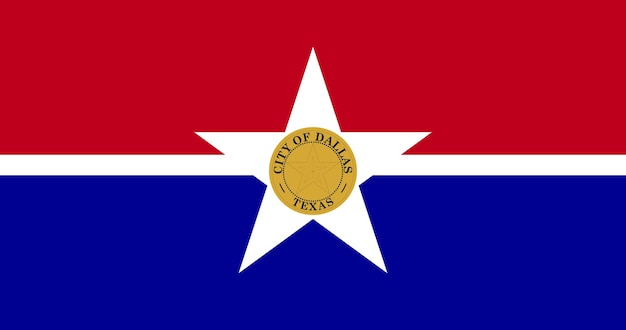 Bandera de la imagen vectorial de la ciudad de Dallas