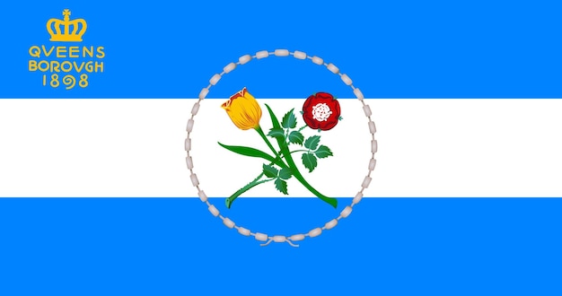 Bandera de la imagen vectorial del condado de Queens Nueva York