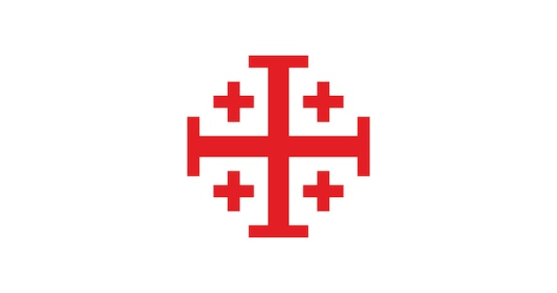 Bandera de la imagen vectorial de la Cruz de Jerusalén