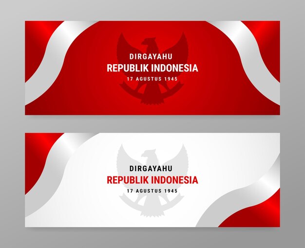 Vector bandera de la independencia de indonesia