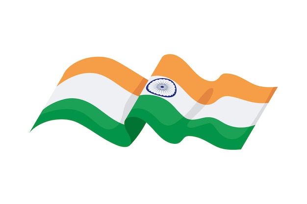 Vector bandera india en blanco