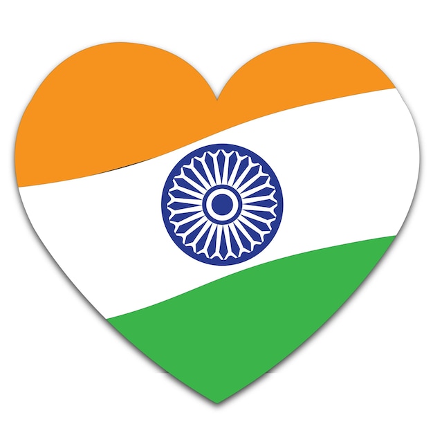 Bandera india en forma de amor