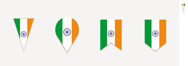 Bandera de la India en la ilustración de vector de diseño vertical