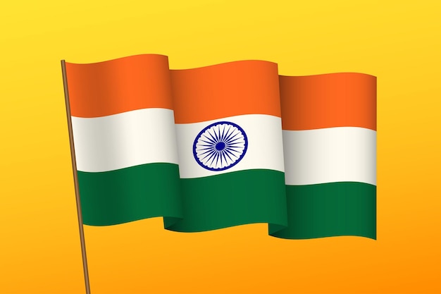 La bandera de la India en una imagen colorida