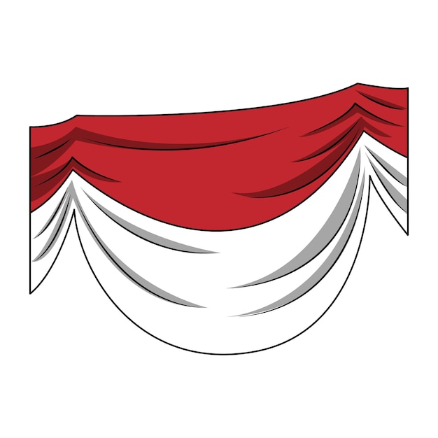 Vector bandera de indonesia para la celebración del cumpleaños del país.