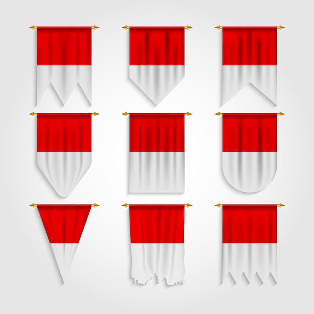 Bandera de Indonesia en diferentes formas, bandera de Indonesia en varias formas