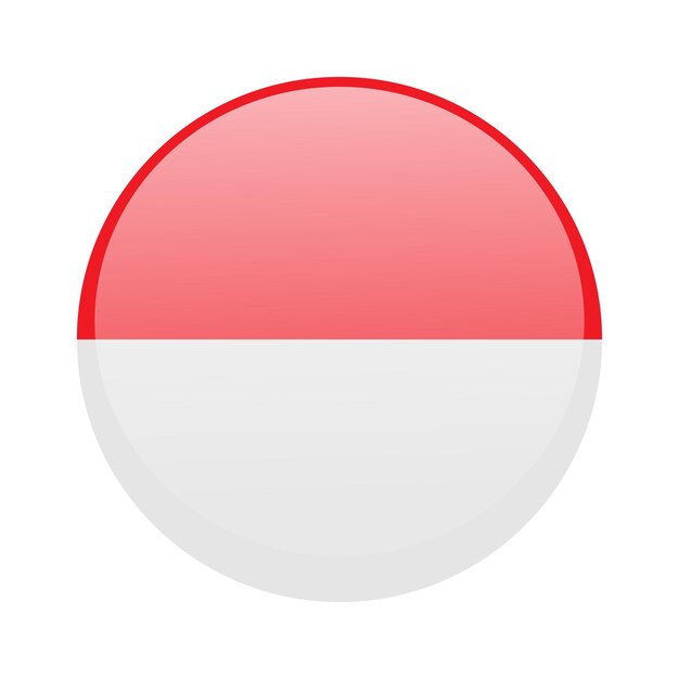 Bandera de Indonesia con icono redondo y vector Ilustración