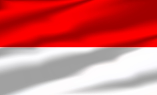 Bandera de indonesia vectorial ondeando banderas que fluyen realistas