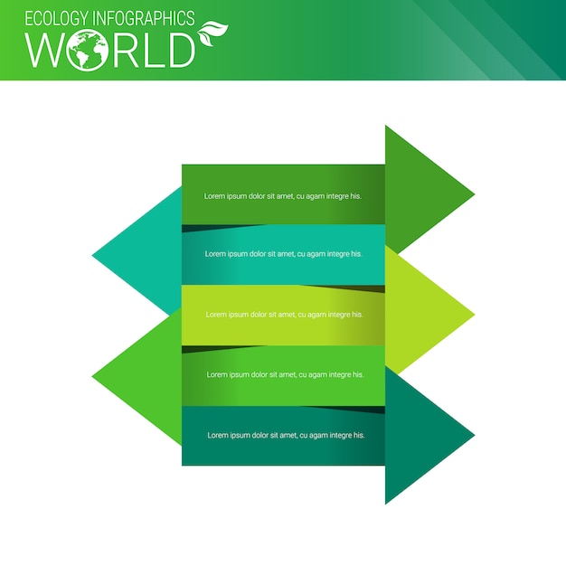 Bandera de infografías de ecología ecológica de protección ambiental mundial con espacio de copia