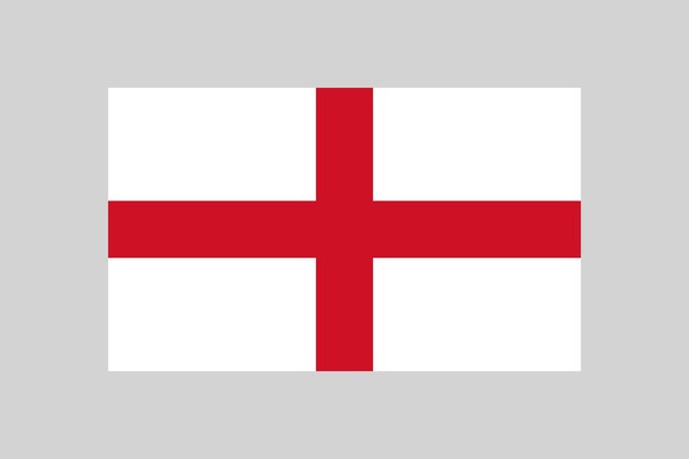 Bandera de Inglaterra Bandera inglesa en elemento vectorial simple de 35 proporciones sobre un fondo gris