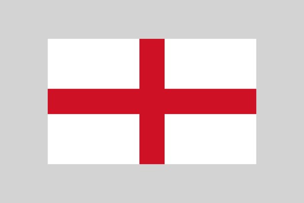 Bandera de Inglaterra Bandera inglesa en elemento vectorial simple de 35 proporciones sobre un fondo gris