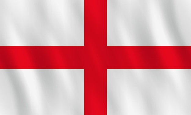 Bandera de Inglaterra con efecto ondulado, proporción oficial.