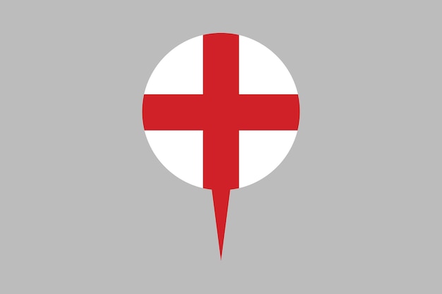Bandera de Inglaterra con el signo de ubicación del Reino Unido La bandera de Inglaterra Bandera nacional de Inglaterra Ilustración vectorial
