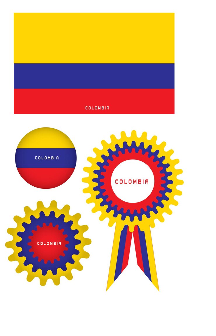 Vector bandera y insignia de colombia