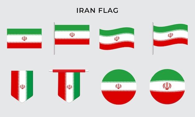 Vector bandera de irán clipart país de oriente medio bandera de iran