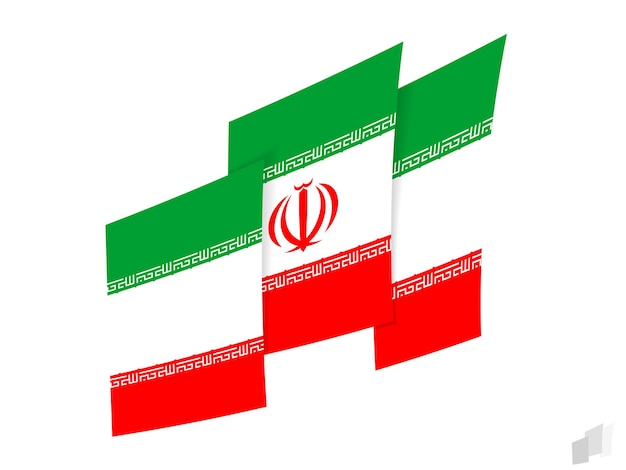 Vector bandera de irán en un diseño rasgado abstracto diseño moderno de la bandera de irán