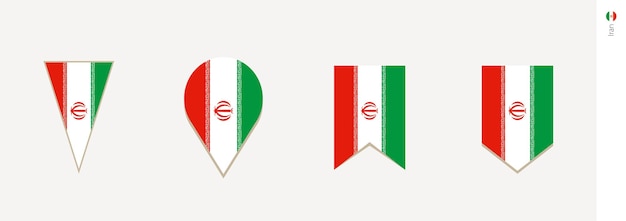 Bandera de Irán en la ilustración de vector de diseño vertical