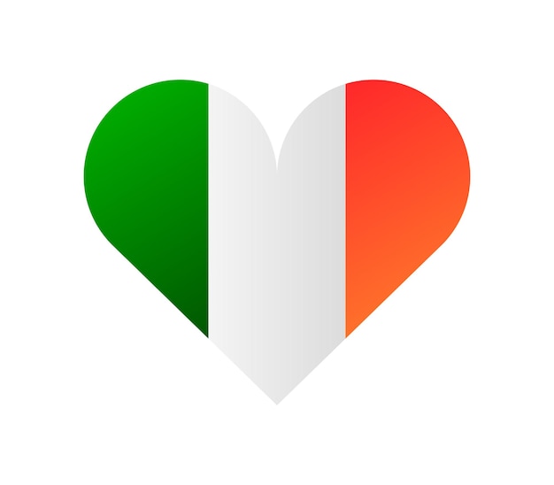 Bandera de Irlanda con corazón