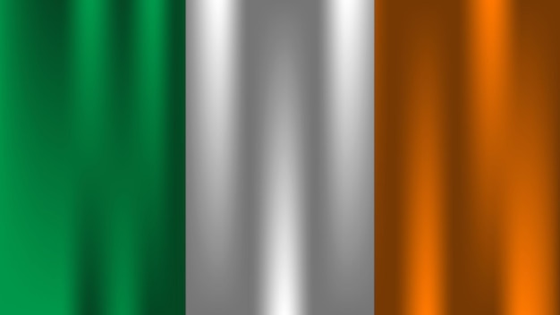 bandera de irlanda país nación símbolo 3d textil satinado efecto fondo papel pintado vector