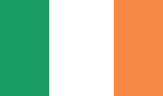 una bandera de Irlanda con la palabra el color en la parte inferior derecha