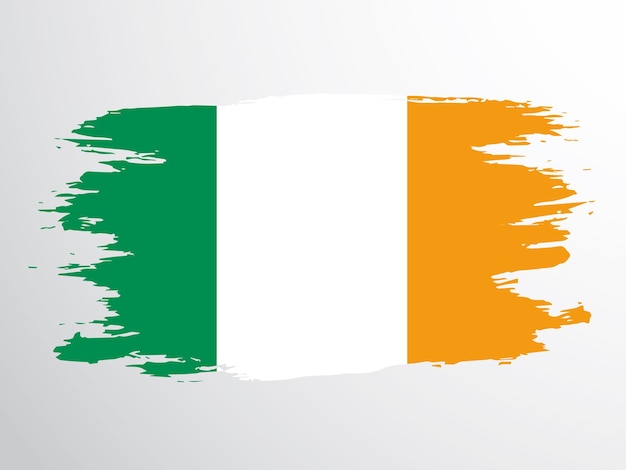 Bandera de irlanda pintada con un pincel