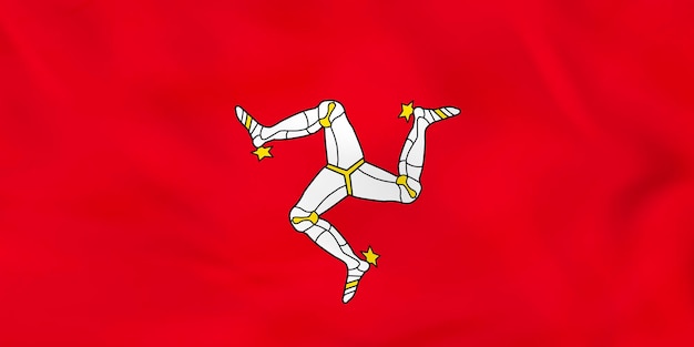 La bandera de la Isla de Man agita la bandera nacional de la isla de Man la textura de fondo