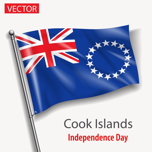 Bandera de las Islas Cook día de la independencia nacional banderas vectoriales en Australia países de Oceanía