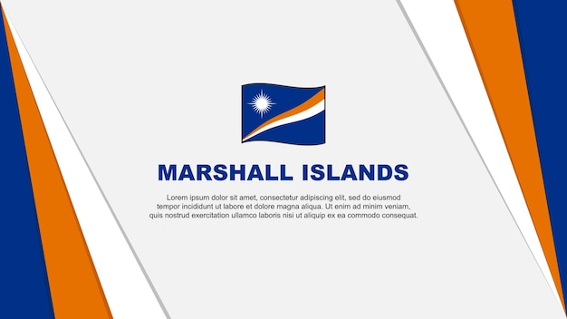 Bandera de las islas marshall plantilla de diseño de fondo abstracto bandera del día de la independencia de las islas marshall ilustración vectorial de dibujos animados bandera de las islas marshall