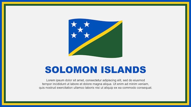 Bandera de las Islas Salomón Plantilla de diseño de fondo abstracto Bandera del Día de la Independencia de las Islas Salomón Ilustración vectorial de las redes sociales Bandera de las Islas Salomón