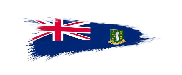 Bandera de las Islas Vírgenes Británicas en trazo de pincel grunge