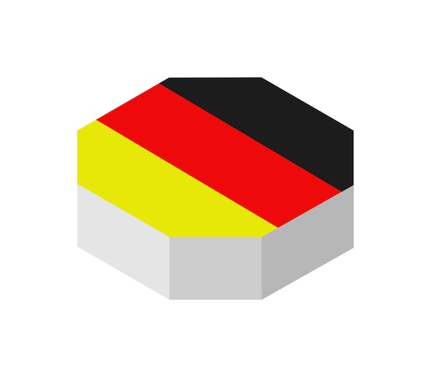 bandera isométrica de alemania