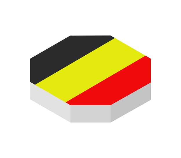 bandera isométrica de bélgica